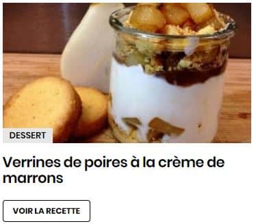 verrines poires et crème de marrons