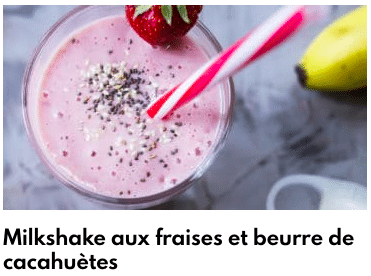 milkshake fraises beurre de cacahuètes