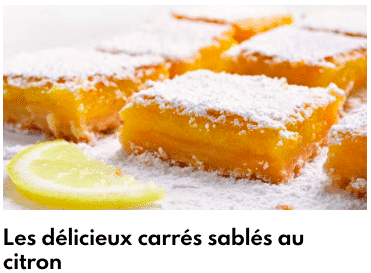 carrés sablés au citron