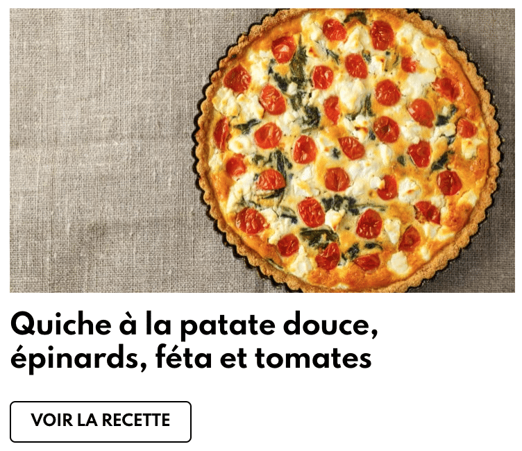 Quiche patate douce &eacute;pinards