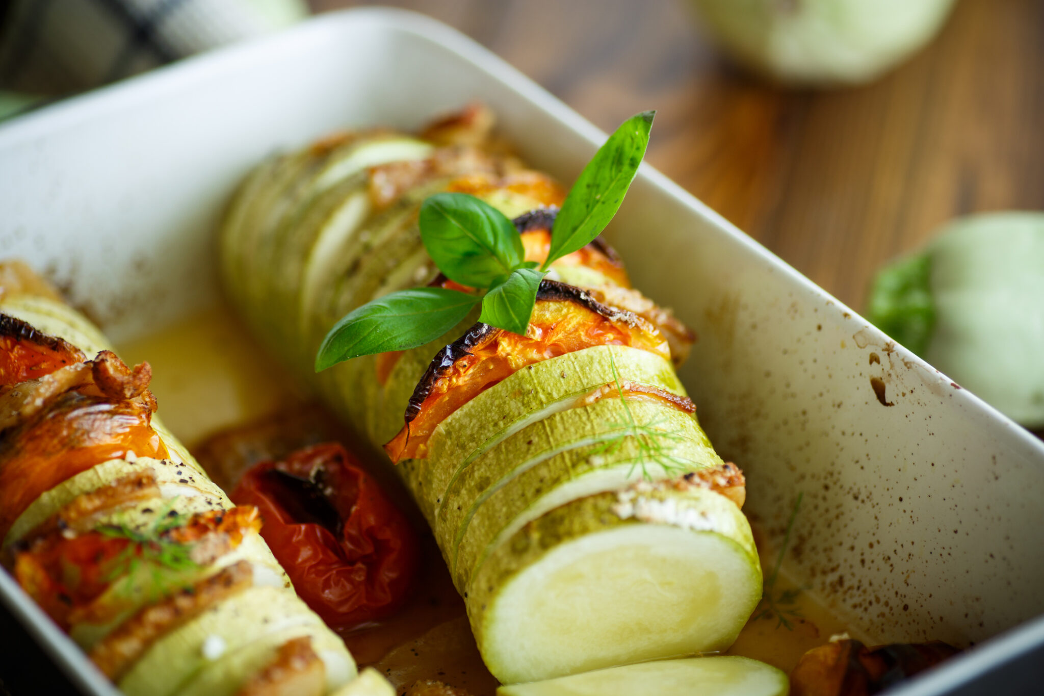 Courgettes hasselback classiques façon parmesan et ail